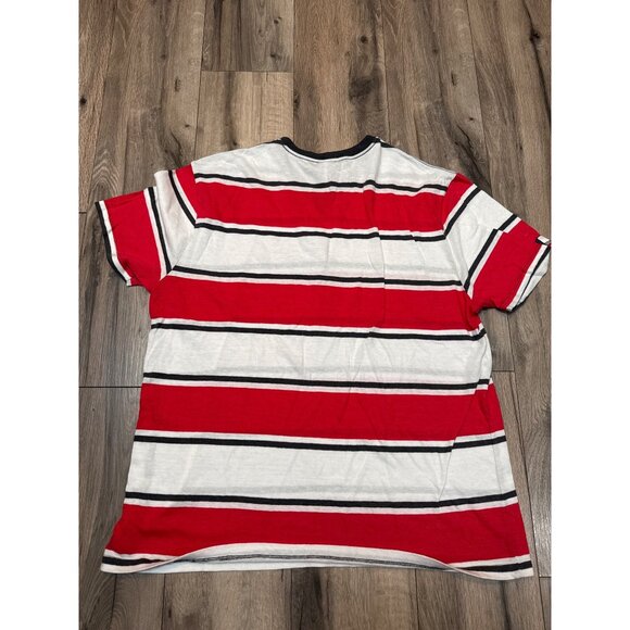 Gap Red & White Striped V-Neck T-Shirt XXL Made In Indonesia - Picture 4 of 5